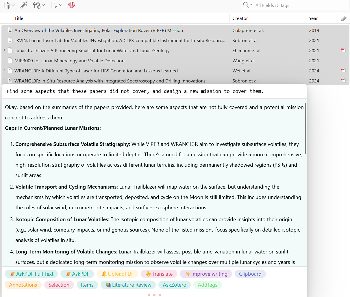 Example: multiple papers